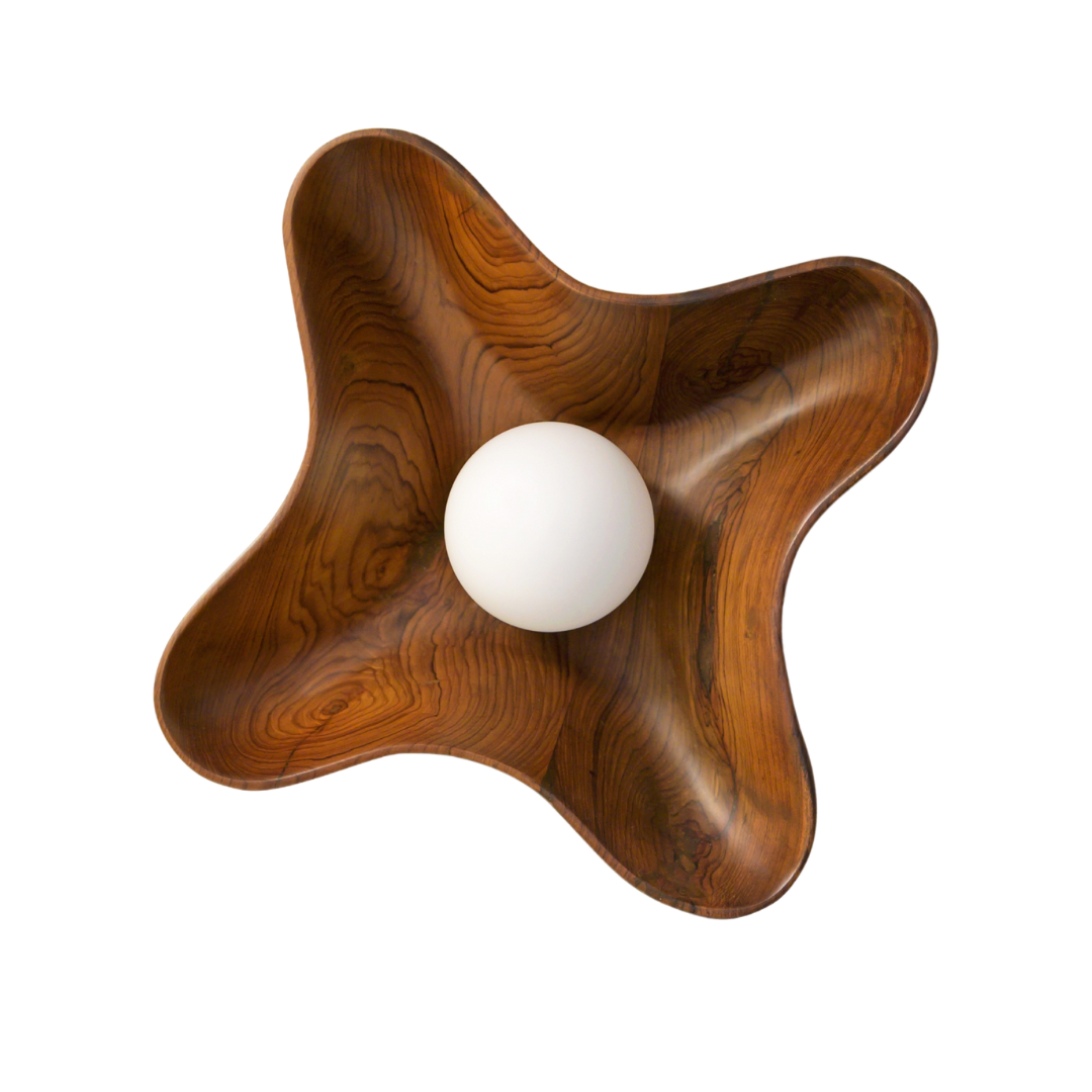 Compass Wall Light in brown antique finish with glass shade