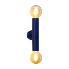 Blue Pop Twin-Light Wall Sconce glossy blue iron body