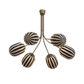 6 Module Bent Bullseye Chandelier