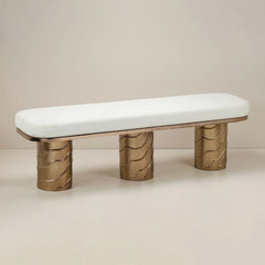 Sylas Bench, upholstered in bouclé fabric