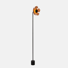 Side look of Decorative floor lamp with a sunflower design 