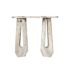 Alden Console - Front View on White Background, Sculptural Open-Arch Legs