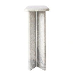 Orml Console - Side Profile, T-Shaped Marble Slab Leg