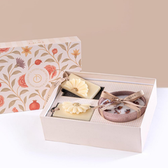 Scented Memories Wax Tablet & Bowl Candle · Gift Set of 2, open gift box with bowl candle and wax tablets