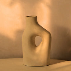 Ceramic Savanna Vase with a unique design on a beige background