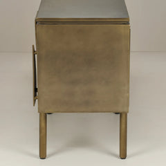 Stravos Side Board, brass-clad storage sideboard