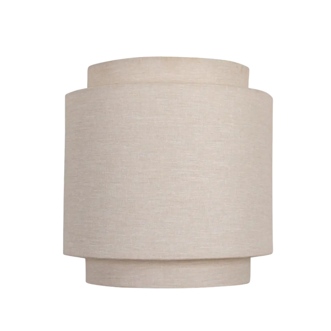 Closer look of Athens Wall Lamp in beige cylindrical lampshade style.