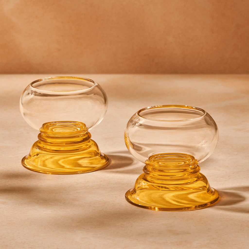 yelow glass votive reimagining traditional earthen diya