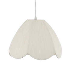 Handcrafted Daisy Pendant Lamp, White textured pendant lamp on a white background