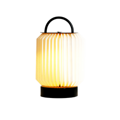 Decorative Tote Table Lamp with a black handle