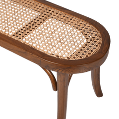 Asolo Teakwood Rattan Bench Teak Wood