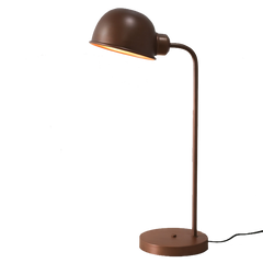 Side look of Study Task Desk Lamp, long rod made of iron with copper finish