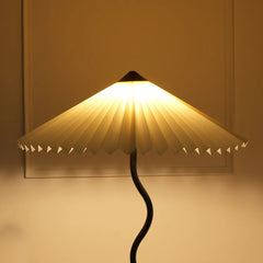 Wavy Floor Lamp close-up of the hand-pleated paper shade texture
