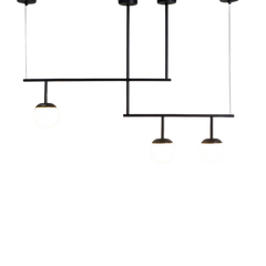 Minimalist hanging chandelier in black metal for modern home