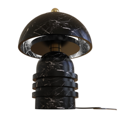 Black Alabaster marble-textured table lamp by Jade Design Q