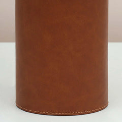Hermes Table Lamp in brushed brass and leather