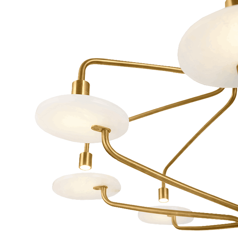 Alabaster Chandelier - Gold