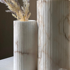Close view of Cream Alabaster Marble Vase