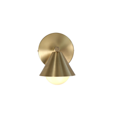 Raw brass variant of Cone Wall Sconce – minimal profile, modern design