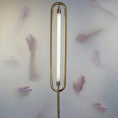 Loop floor lamp with Gold metal rod
