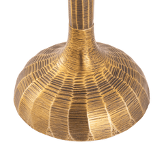 Close view of Tvisa Candle Holder base with textured surface made of aluminium