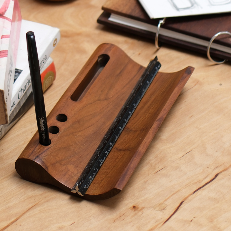 Taksh Desk organizer made of Reclaimed Teak Wood