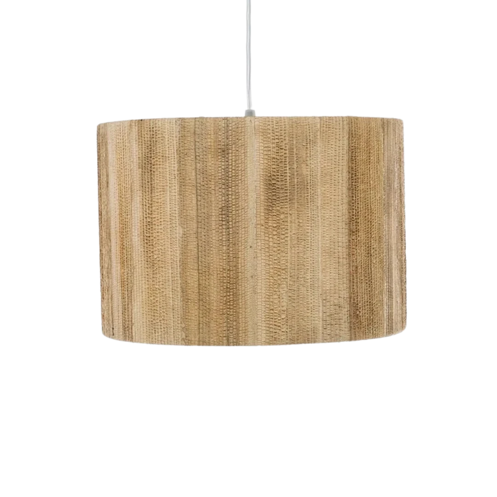 Wooden lampshade on a white background