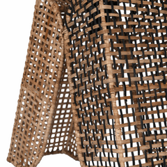 Close look of Akito Cane Pendant Lamp, made of natural rattan weave