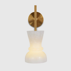 Alabaster Wall Lamp, genuine alabaster stone translucent and naturally unique