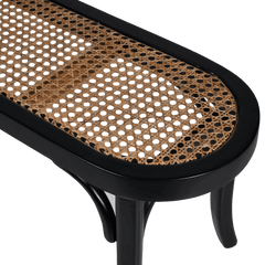 Asolo Teakwood Rattan Bench Black