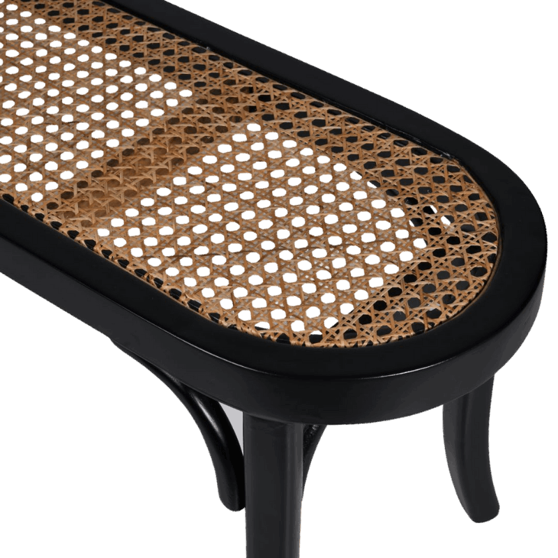 Asolo Teakwood Rattan Bench Black