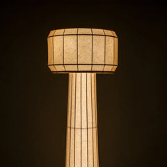 Decorative Domus Floor Lamp Small close-up of fabric shade texture

