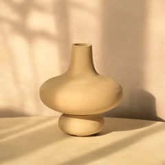 Beige ceramic Verona Vase on a beige background