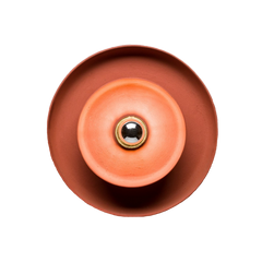 Terra Wall Sconce: terracotta stone-ware wheel with a central hub