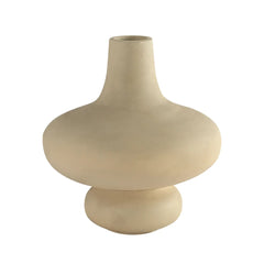 Beige ceramic Verona Vase on a white background