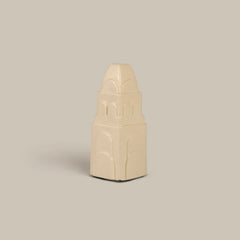 Miniature Clock Tower Vases, cream ceramic vase with domed arched top