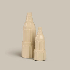 Miniature Clock Tower Vases, pair of tiered spire ceramic vases in two sizes