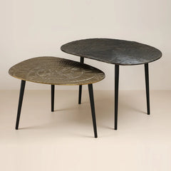 Belém Nested Table (Set of 2) in textured aluminium