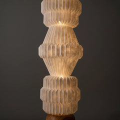 Close view of Decorative floor lamp with ribbed design