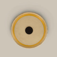 Totem Flush Mount view from below, round ceramic diffuser with black centre