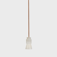 Alabaster Pendant light in Rose Gold fixture By Hatsu