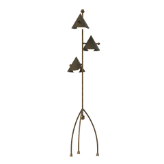 Unique Paan Floor Lamp made of leather and brass beetle-leaf folding pattern