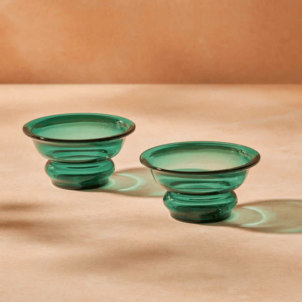 Kanak Teal Votive: Blending tradition with modern design