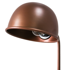 Close view of Study Task Table Lamp, iron material with copper finish