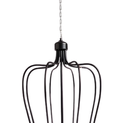 Black metal Chandelier top like a whisk tool to hang the light