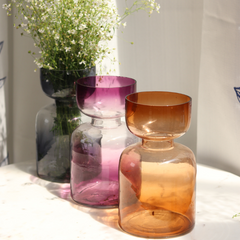 Tall Glass vases in different gradient colors