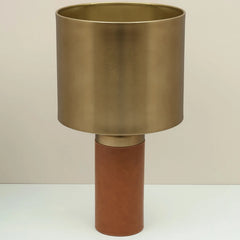 Hermes Table Lamp in stainless steel and vegan leather