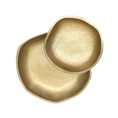 Two gold Comet Bowls one big and one small