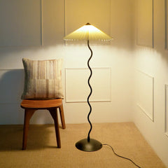 Corner Wavy Floor Lamp in a living room