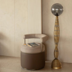 Dawn Elegant Floor Lamp styled in a modern living room setting
